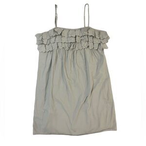 J Crew Womens Petal Sleeveless Spaghetti Strap Mini Dress Gray Size Large